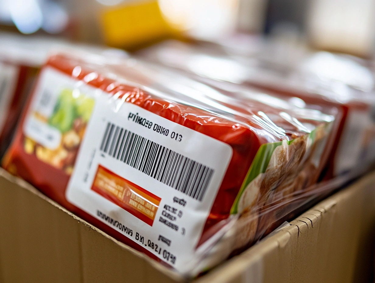 Приклад етикетки продукту з позначенням важливих елементів